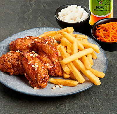 Комбо для одного Стандарт Крылья и морс в Kannam Chicken по цене 439