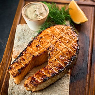 Стейк из семги на мангале в Баран да ярочка по цене 1265 ₽