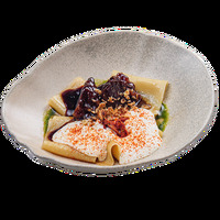 Бешбармак с запеченной говяжьей щечкой в ИТЛЕ Стейк-кафе Halal