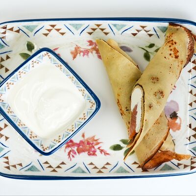 Блины с лососем и творожным сыром в Парло Руссо по цене 550 ₽