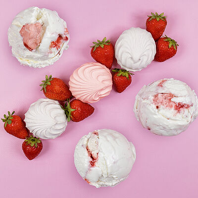 Мороженое СтроберриКрим со вкусом клубники и зефиром в Vibecream мороженое по цене 349