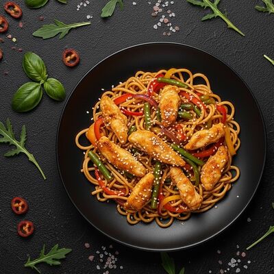 Вок Удон с курицей в ОЛИО пицца и суши по цене 650 ₽