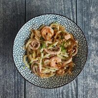 Сливочный удон с морепродуктами в Is Ku Sushi Ramen Bar