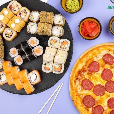 Сет Архипелаг и пицца пепперони в Sushi and Pizza по цене 9490 ₸