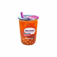 S Вишня-Йогурт (черный) с кусочками манго в Tea funny Bubble tea