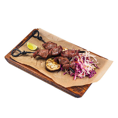 Антикучо - шашлык из говяжьего сердца Антикучо в ИТЛЕ Стейк-кафе Halal по цене 540