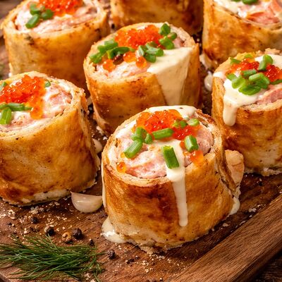 Рулет из сёмги в нежном сливочном соусе в Таверна по цене 140000 сум