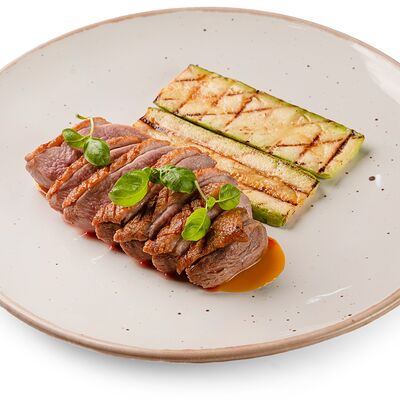 Стейк из утки с цукини в Ваби саби по цене 1520 ₽