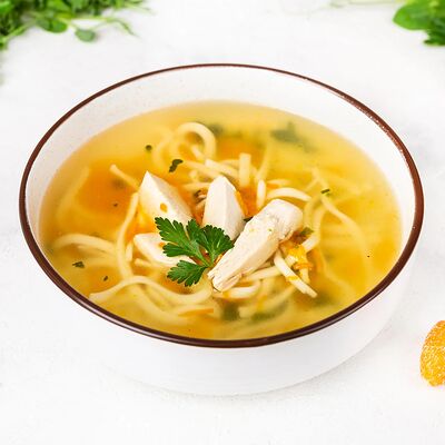 Суп куриный с домашней лапшой в У Палыча. С пылу, с жару! по цене 308 ₽