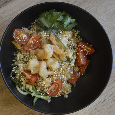 Пад-тай с креветками на удоне в Данмен по цене 580 ₽