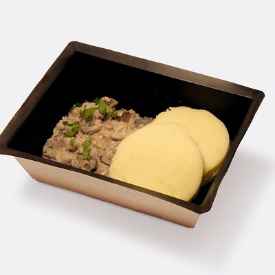 Печень по-строгановски с картофельным пюре в UPPETIT по цене 270 ₽