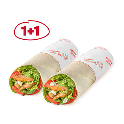 Ролл-салат Цезарь 1 и 1 в Ташир Пицца по цене 235 ₽