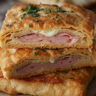 Слойки с ветчиной и сыромв Пирог за часок по цене 850 ₽