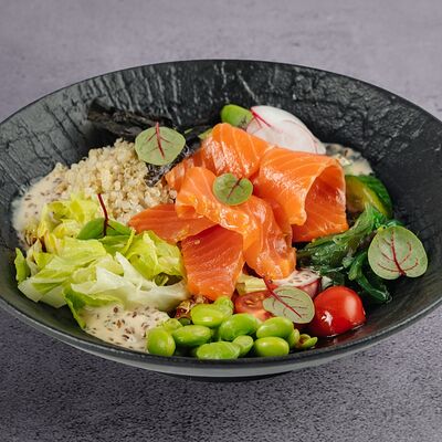 Поке с лососем и киноа в В угли по цене 710 ₽
