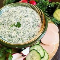 Окрошка на курином бульоне в Очень вкусная еда