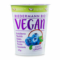 Йогурт Molkerei Biedermann Ag веганский био из кокосового молока с черникой Швейцария в Азбука Вкуса Экспресс Меню