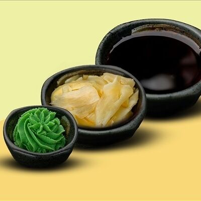 Комлект соевый соус, имбирь, васаби в О! Суши по цене 80 ₽