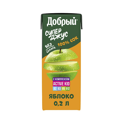 Сок Добрый Яблочный 0,2 л в Zibo Food по цене 101 ₽