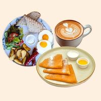 Деревенский завтрак и блины со сметаной и Капучино 0.3 в Del Cappuccino