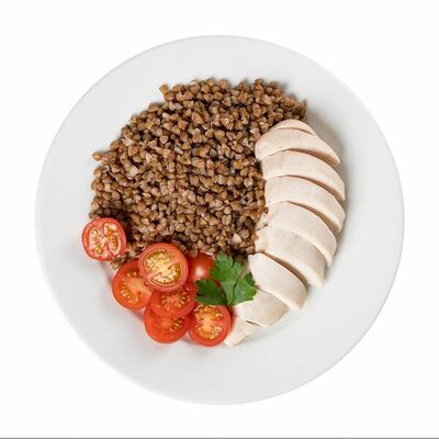 Филе куриное отварное с гречкой и черри в Азбука Вкуса Экспресс Меню по цене 298 ₽