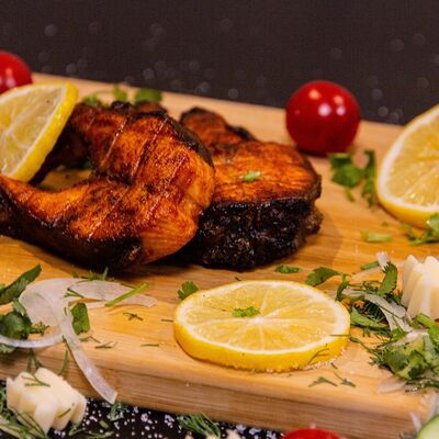 Шашлык из сёмги (стейк) в Шашлычный Мир по цене 750 ₽