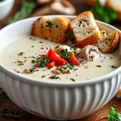 Крем-суп из шампиньонов в Park cafe по цене 380 ₽