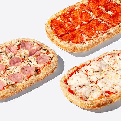 3 римских пиццы в Много лосося по цене 1780 ₽