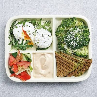 Норвежский бенто с яйцом пашот и брокколи в Vaffel по цене 550 ₽