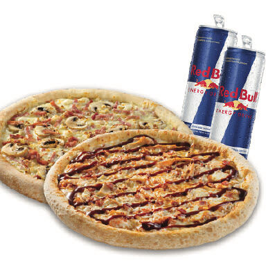 Сет Red Bull Work для двоих в Papa John's по цене 6300 ₸