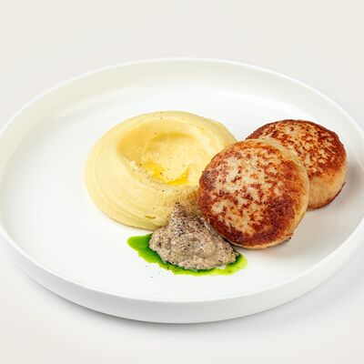 Куриные котлеты на пару с картофельным пюре в VASILCHUKI Chaihona №1 по цене 750 ₽