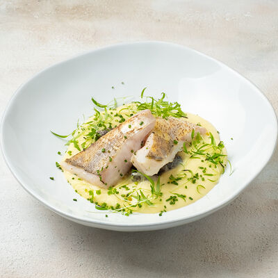 Судак с кремом из картофеля и грибами в Парк Культуры по цене 1250 ₽