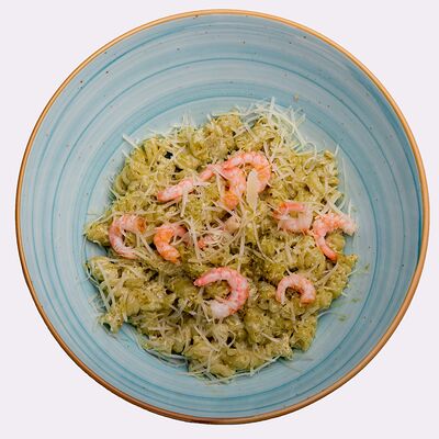 Креветки песто в Шпитса пицца по цене 440 ₽