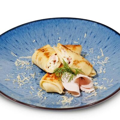 Блинчики с ветчиной и сыром в ЗАКАЗУУМ ZAKAZOOM по цене 342 ₽