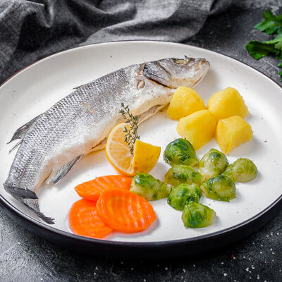 Сибас на пару с овощами в Сахара по цене 2900 ₽