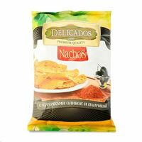 Чипсы кукурузные Nachos с оливками и паприкой, Delicados в Азбука Вкуса Экспресс Меню