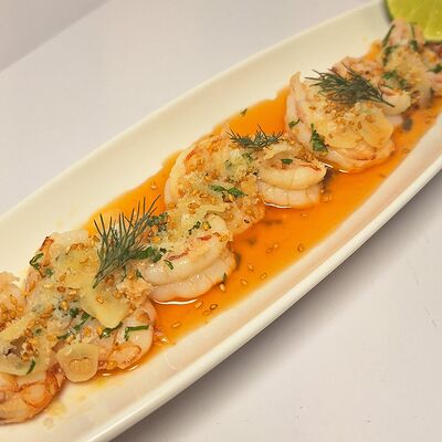 Чесночные креветки с пармезаном в Smart Cafe по цене 800 ₽