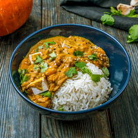 Тыквенный карри с тофу в I-tal Corner Вегетарианский стрит-фуд