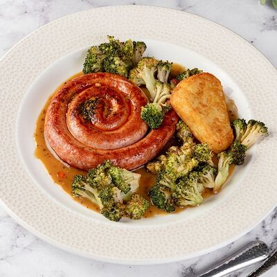 Колбаска свиная с медово-горчичным соусом в Круассан-кафе по цене 785 ₽