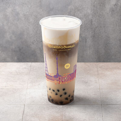 Айс латте Крем-брюле с тапиокой и сырной пеной в Шоколадница по цене 390 ₽
