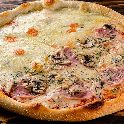 Дуэт №1 Много сыра с ветчиной и грибами в Чили-Pizza по цене 850 ₽