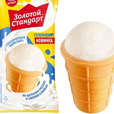 Мороженое Золотой стандарт пломбир без глазури стаканчик в Ура! Мороженое! по цене 120 ₽