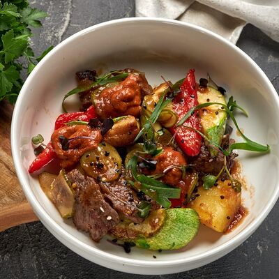 Стейк салат с овощами в Инжир по цене 570 ₽