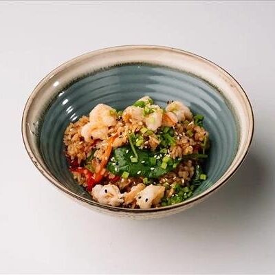 Вок рис с креветками в терияки в Майфудзо по цене 560 ₽