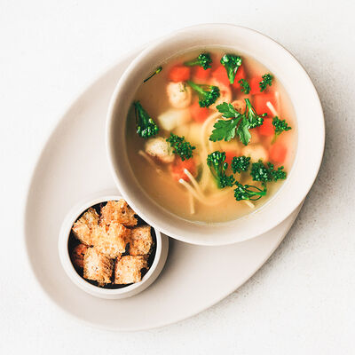 Детский суп с куриными фрикадельками в Angel Cakes по цене 490 ₽