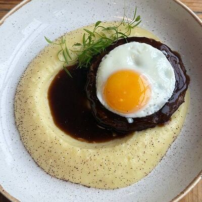 Бифштекс из говядины с картофельным пюре в Блиныпицца по цене 710 ₽