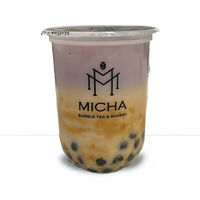 Чай с молоком и Таро с карамельной тапиокой в Micha Bubble Tea & Bakery