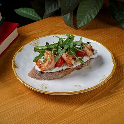 Брускетта с креветками в Гастробар Библиотека по цене 450 ₽