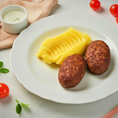Котлеты говяжьи с картофельным пюре в Территория вкуса Novelty по цене 820 ₽