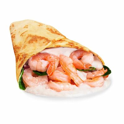 Блин Тигровая креветка, йогурт с базиликом и шпинат в БлинБери по цене 265