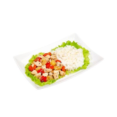 Цыпленок с ананасом и сладким перцем в СушиWok по цене 263